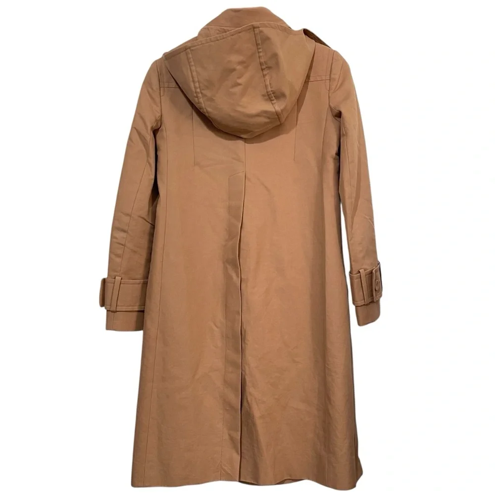 Carven Tan Hooded Trench‎ Coat Size 34 USA XS